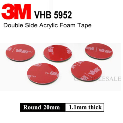 10 Pack 3M VHB Double Sided Sticky Pads - Strong Foam Adhesive Mounting Tape (Black, 9448A)
