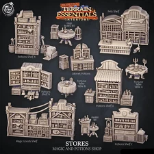 3D Printed Cast n Play Magic And Potion Shop Terrain Essentials 28mm 32mm D&D
