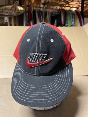 Nike Hat Cap Mens Medium Center Swoosh Y2K White Tag Distressed Look