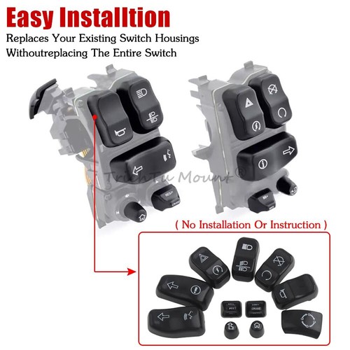 11x Hand Control Switch Housing Caps Cover For Harley Electra Road Street Glide - Picture 5 of 16
