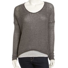 NWT 345 Helmut Lang Women's Brushed Knit Sweater Gray Medium