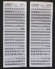Lot de  2 planches Lettres/Chiffres/Signes transfert noire  NORMATYPE 20212