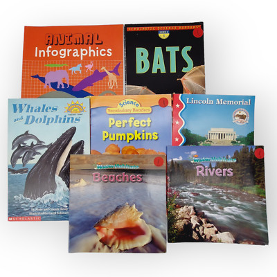 Children's Book Lot Teacher Science Whales Dolphins Bats Habitats 7 Books