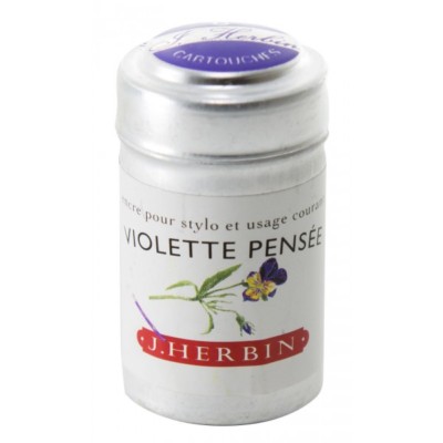 J. Herbin Fountain Pen Ink Cartridge Violette Pensée Pensive Violet 6 Cartridge
