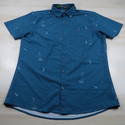 Supreme Washed Stripe Polo “Black” William Murray Shirt Mens Small Blue Short Sleeve Button Up Boats