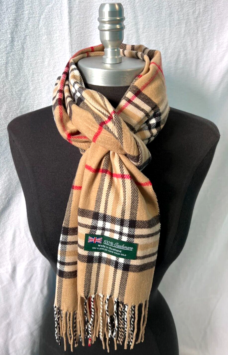 Mens Womens Winter Warm SCOTLAND Made 100% CASHMERE Scarf Plaid