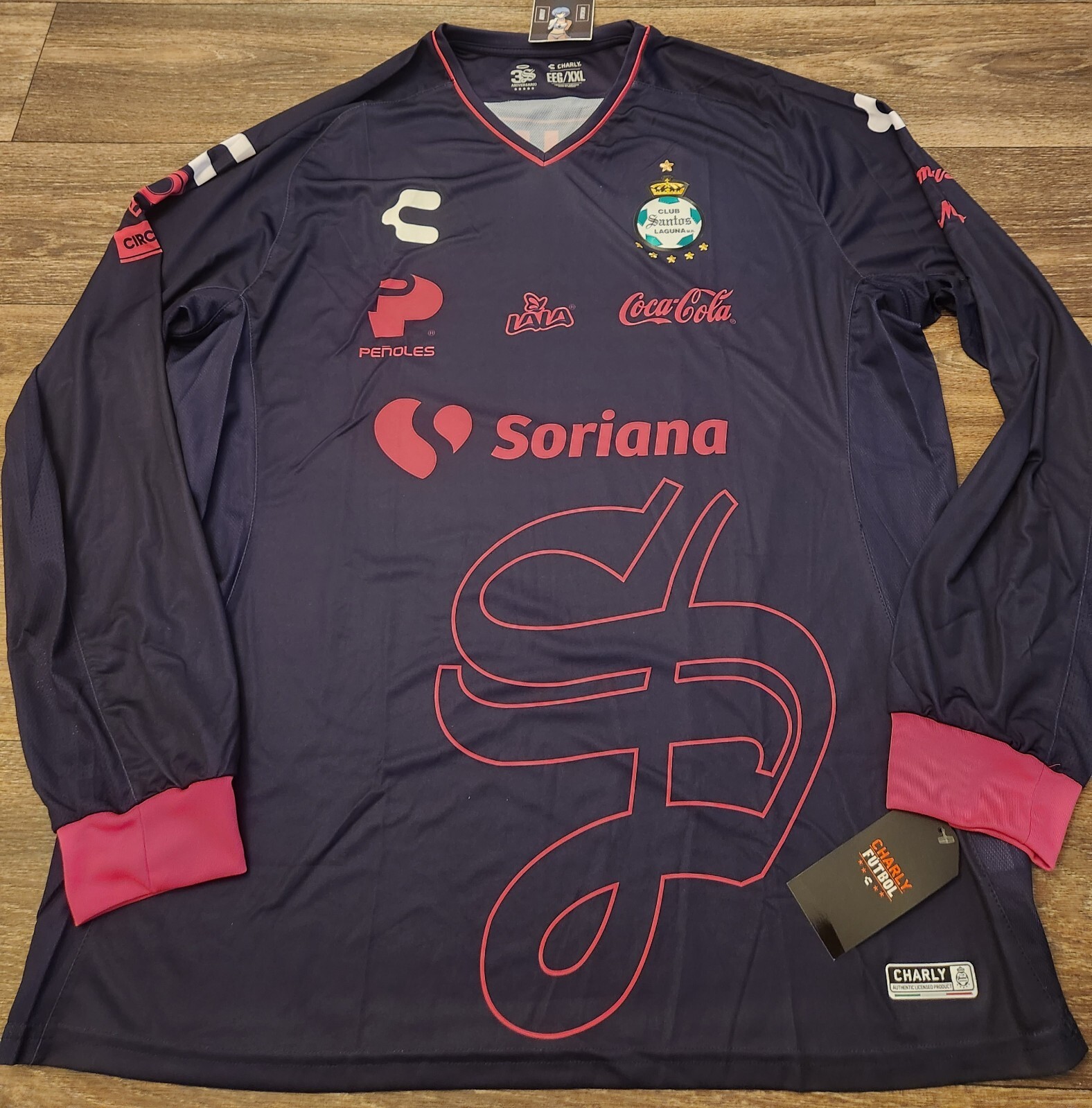 NWT Charly Santos Laguna 18/19 Goalkeeper LS Futbol Soccer Jersey Purple Sz XXL
