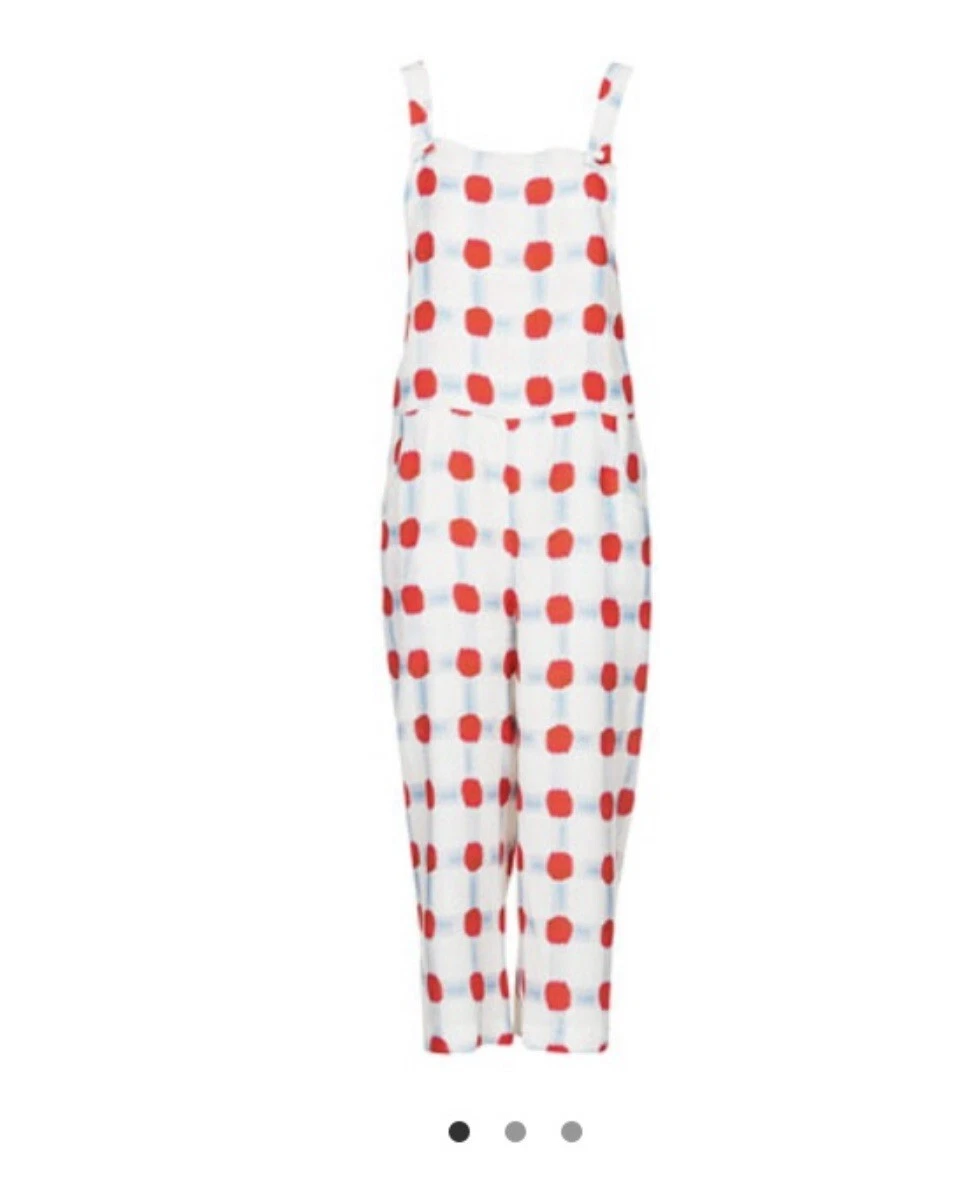 TOPSHOP Polka dot Strappy Dungarees Size 10UK. Brand New RRP 52