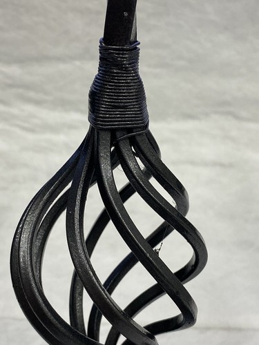Rare Vintage Hand-Twisted wrought Iron 3-Prong Candle Holders Sculpture Art - Picture 3 of 4