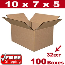 100- 10x7x5 Cardboard Boxes Mailing Packing Shipping Box 32ECT Corrugated Carton