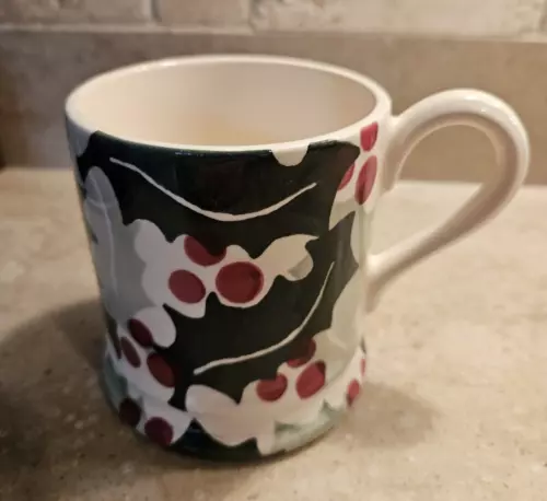 EMMA BRIDGEWATER Rare 2016 Holly Leaves Berries Christmas MUG