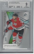 DENNIS GILBERT 2019-20 SP GAME USED HOCKEY 20/39 #121 BGS 9