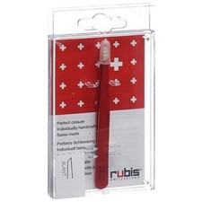 Rubis tweezers slanted red inox