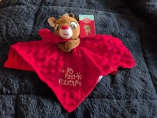 Rudolph Red Nosed Reindeer Rattle Security Blanket MY FIRST RUDOLPH 12x12 NWT