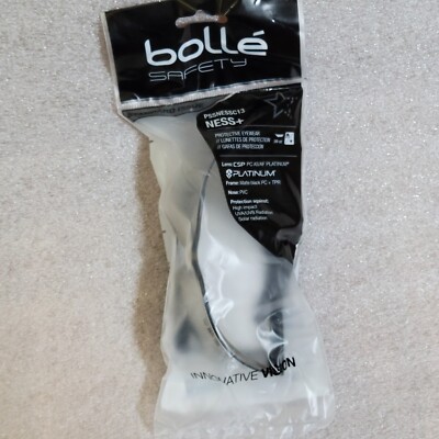 Bolle Ness+ Platinum Clear Anti-Fog, Anti-Scratch Lens Safety Glasses PSSNESSC13
