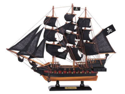 Wooden Captain Kidd's Black Falcon Black Sails Limited Model Pirate Ship 15''