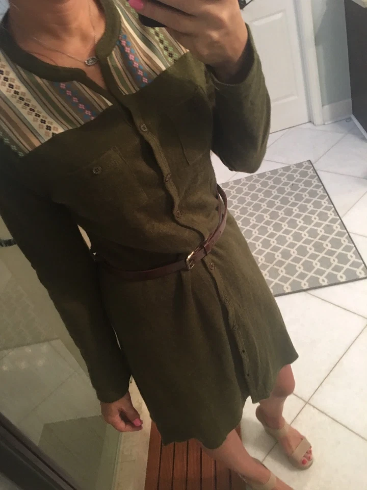 Camisa suéter bordada Ya Los Angeles para mujer talla L verde azteca Foto 2 de 4