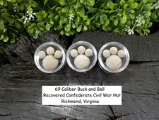 Old Rare Vintage Antique Civil War Relic 69 Caliber Buck Ball Free Display Case
