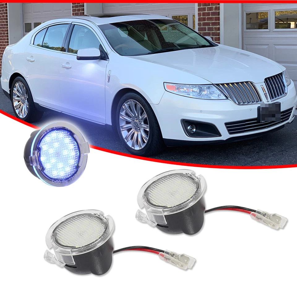 Luces de charco de espejo lateral LED azul hielo para Ford F150 Explorer Expedition Taurus Foto 2 de 4