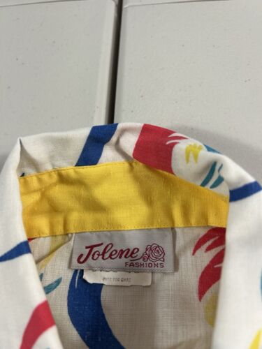 VTG Jolene Fashions Shirt Womens 12 Geometric Circus Bold True VTG 80s Button - Picture 5 of 9