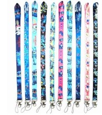 10pcs Popular cartoon stitch Lanyard For Bus subway ID Card KeyChain Holder gif