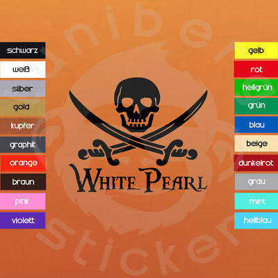   Auto Aufkleber ''White Pearl''  15x13cm Sticker Piratenschiff