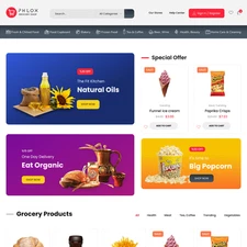 Supermarket Website Design with Free VPS Web Hosting and Installation