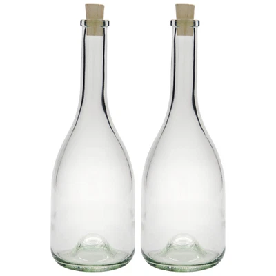 2x 750ml Botella Vidrio Vidrio Transparente para Aceite - Imagen 1 de 4