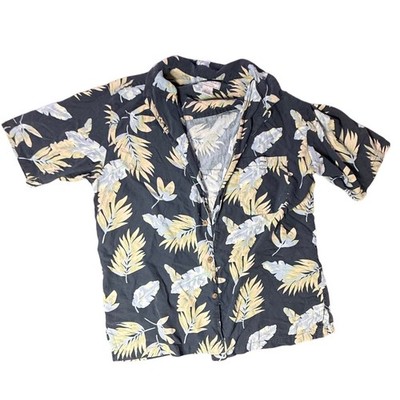 Doca Classics Island Men's L Button Up Short Sleeve Silk Cotton Tropical Shirt