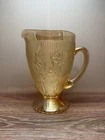 1950's Jeanette Depression Iris & Herringbone Large Pitcher Iridescent/Marigold