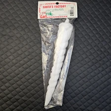 Santa's Factory White Foam Icicle 9" Xmas Ornament New Old Stock VTG Paul Minor