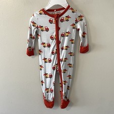 Posh Peanut Bamboo One Peice Zip Up Pajamas Valentines Day Sz 0-3 Months