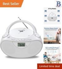 Enhanced Stereo Portable Boombox with Bluetooth, USB CD - Stay Tuned Anywhere