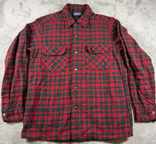Vtg Pendleton Red Black Plaid Wool Shirt Jacket USA Mens M Lumberjack