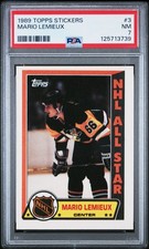 1989 TOPPS STICKERS #3 MARIO LEMIEUX PSA 7