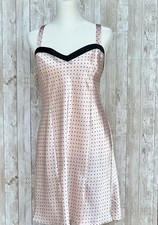 Vintage Marilyn Monroe by Warner  s Pink Satin Polka Dot Night Slip Dress M