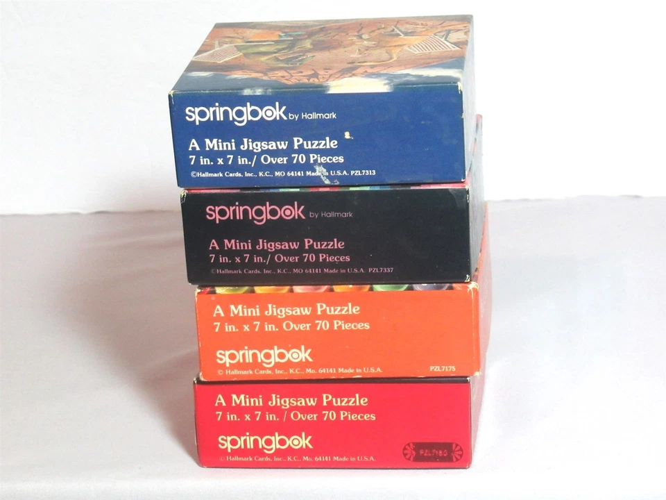 4 Complete Vtg Springbok Mini 70 pc Puzzles Dinosaurs Crayons Quilt Fantastic - Image 3 of 4