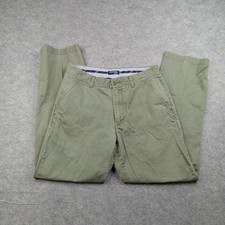 St Johns Bay Pants Mens 32x32 Green Straight Fit Chino Cotton Casual Flat Front