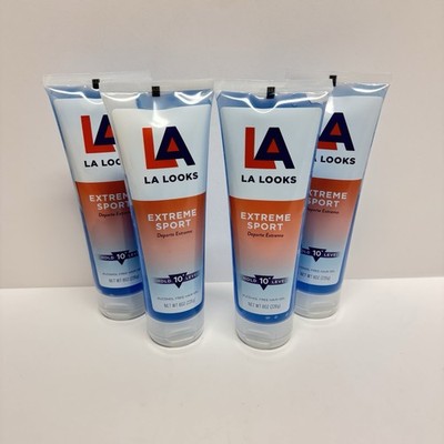4x LA Looks Extreme Sport Hair Gel Alcohol Free Gel Hold 10+ Level 8oz