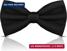 Men's Bow Ties Solid Color PreTied Bow Tie Satin Formal Tuxedo Bowtie Adjusta...