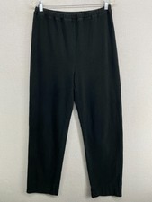 EILEEN FISHER Pants S Heavy Brushed Jersey Full Length Straight Black HK VTG