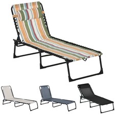 Sonnenliege faltbar 4-stufige Rückenlehne verstellbar Garten Stahl