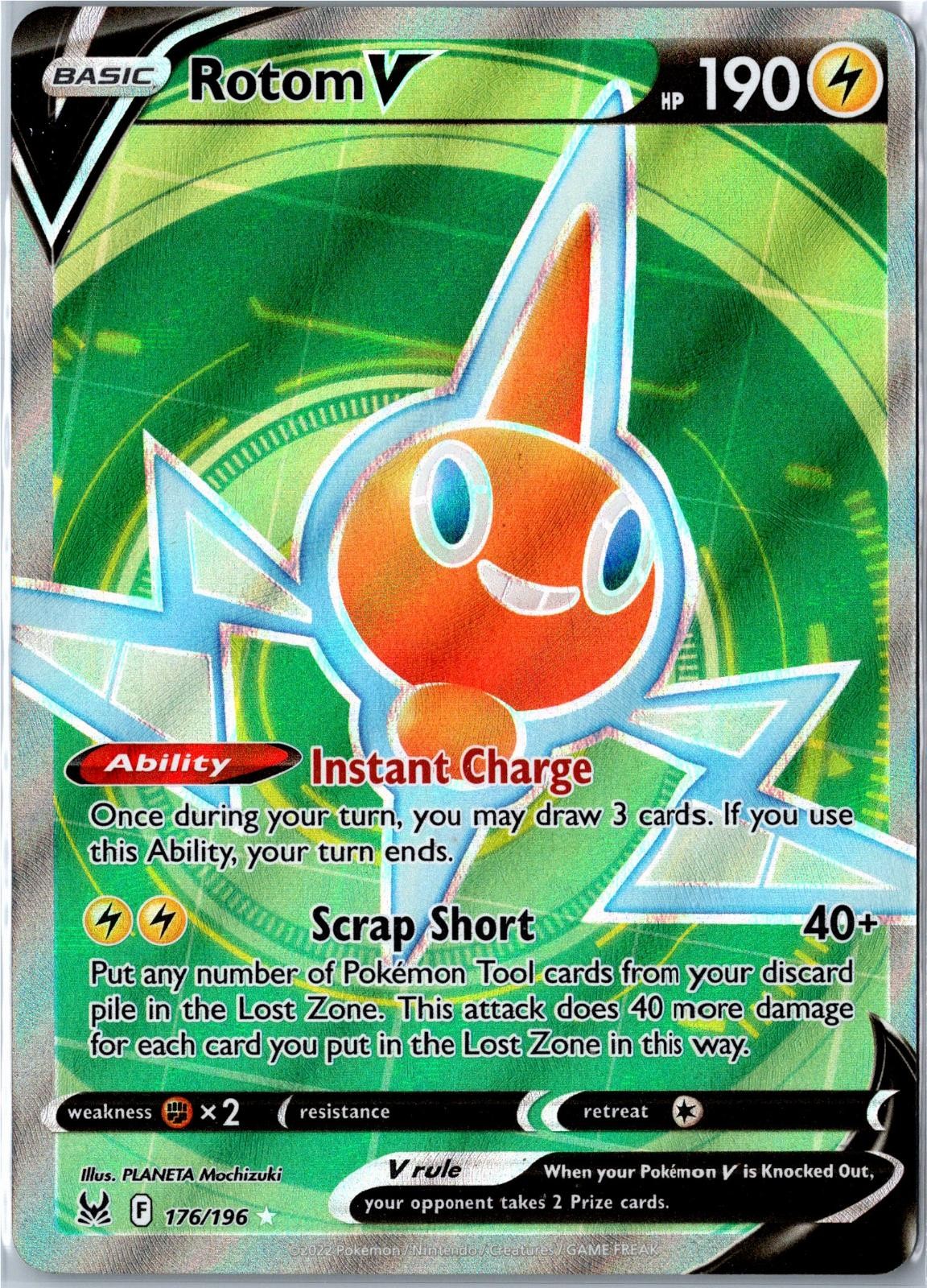 Pokemon Card - Rotom V Lost Origin 176/196 2022 Ultra Rare Lightly Played