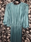 Zara Turquoise Satin Effect Pleated Jumpsuit With Waist Ring Size S 🍌 — photo 7