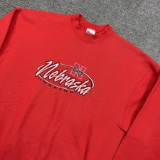 Vintage Nebraska Huskers Sweatshirt Mens XL Red Crewneck 90 s Pro Player