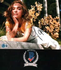 Haley Lu Richardson Signed 8x10 Photo Brunette Actress Flowers BAS COA Beckett
