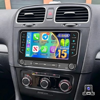 7'' Carplay Android 15 Autoradio 4+64G NAVI KAM Für 2 DIN VW GOLF 5 6 Passat Polo