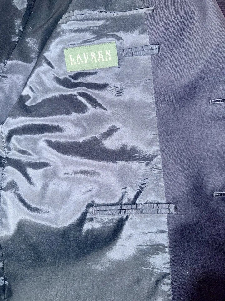 Blazer de Lana para Hombres 48L Azul Marino Forrado Botón Dorado Lauren Ralph Lauren Chaqueta Foto 4 de 4