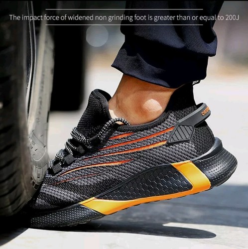 Herren Stahlkappe Sicherheitsschuh Unverwüstlich Arbeitsstiefel Leicht Sneaker UK 7,5 - Bild 3 von 13