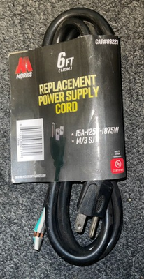 #ad #ad 15a 125v 1875w 14 3 SJT 6ft Replacement Power Supply Cord $7.00